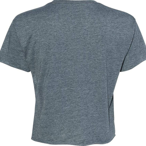 Camiseta de punto de manga corta con cuello redondo, color gris jaspeado, extragrande para hombre, con logotipo personalizado en la parte delantera, estilo casual urbano - Product Image 3