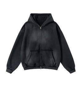 Sudadera con Capucha Personalizada 100% Algodón, Estilo Vintage, Lavado Ácido, Oversize, Streetwear, Alta Calidad, Fabricación OEM y ODM - Product Image 1