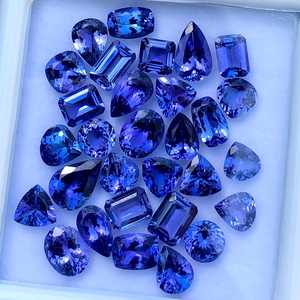 แทนซาไนต์สีน้ำเงินธรรมชาติทรงเหลี่ยมหลากหลายขนาด คละไซส์ หินหลวมสำหรับขายส่ง หินประจำเดือนธันวาคม รูปทรงคุชชั่นคัทและเรเดียนท์คัท - Product Image 4