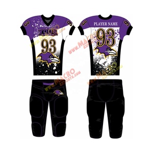 ชุดยูนิฟอร์มอเมริกันฟุตบอลไซส์ใหญ่ แห้งเร็ว ระบายอากาศ ป้องกันรังสียูวี ผลิตจากโพลีเอสเตอร์ พร้อมเสื้อหมายเลข  ขายส่ง - Product Image 2