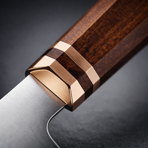 Cuchillo de Cocina Personalizable con Hoja de Acero al Carbono Ambidiestra y Mango de Madera, Forjado, Regalo de Aniversario para Cocineros DIY - Product Image 4