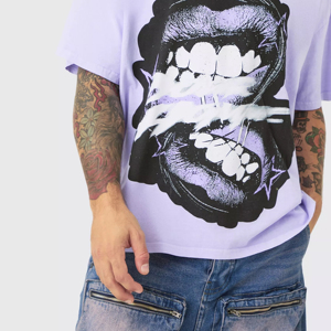 T-shirt décontracté à manches courtes pour homme, col rond, 100 % coton épais, coupe classique, anti-boulochage, imprimé, prix de gros abordable - Product Image 2