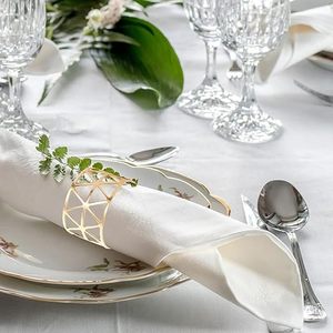 Anneaux de serviette modernes en or écologiques Lavie Creations, supports de serviette en métal faits à la main de luxe pour la table à manger, vente en gros pour mariages - Product Image 2