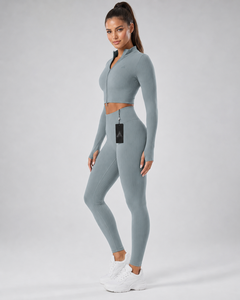 Nouvelle Collection de Vêtements de Sport Actifs 5 Pièces : Soutien-Gorge de Sport, Leggings et Veste de Yoga, Ensembles d'Entraînement pour Femmes, Tenue de Sport pour la Gym et le Fitness - Product Image 4