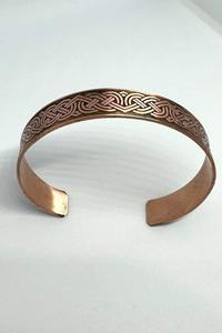 Bracelet en cuivre massif fait main, ajustable, manchette ouverte, bracelet de guérison, bijou de mode pour homme, cadeau - Product Image 6