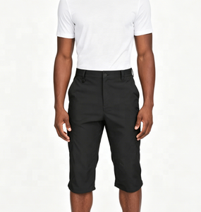 Men's Canvas Quick Dry <b>Cargo</b> Capri Pants Black <b>Stretch</b> UV Protection Waterproof Hiking Shorts Zipper Pockets for Outdoor - Product Image 2