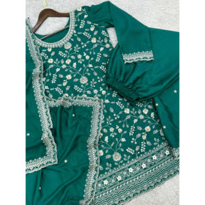 Lanzamiento De 3 Pices Ready Made Kurti-Plazzo Con Dupatta - Product Image 2