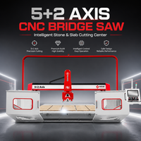 Nouvelle machine à scier à pont CNC 5 axes Hongyi Stone Machinery pour la découpe de pierres, de comptoirs en granit et de pierres tombales, moteur haute capacité
