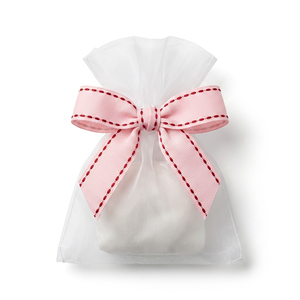 Ruban gros-grain 100 % polyester, 25 mm, rose bébé avec bordure rouge, résistant au rétrécissement, directement de l'usine, pour pinces de boutique et décorations de fête - Product Image 1