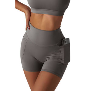 Shorts de Yoga de Cintura Alta para Mujer, Personalizados al por Mayor, Sin Costuras, Transpirables, de Secado Rápido, Impermeables, Deportivos - Product Image 1