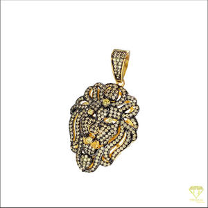 จี้สิงโตสีเงินสเตอร์ลิงพร้อมชุดเครื่องประดับเพชรโมอิส - Product Image 3