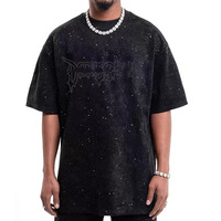 T-shirt Homme Vintage Anti-Plis en Coton Tricoté 100% avec Logo Imprimé par Transfert Thermique et Strass Personnalisés – Collection 2026 – Vente en Gros