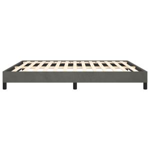 Cadre de lit rembourré en velours gris foncé 100% polyester, fabriqué en contreplaqué et bois d'ingénierie - Product Image 6