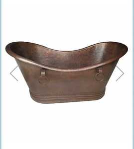 Baignoire autoportante de luxe en cuivre, style rustique riveté, élégante, vintage, forme ovale, pour adultes, écologique, durable, pour salle de bain - Product Image 2
