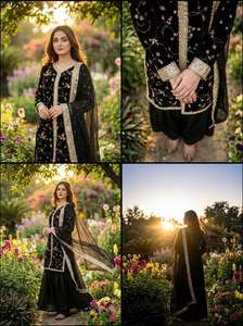 Conjunto Exclusivo de 3 Piezas Plazzo con Dupatta, Diseño Indio-Pakistaní para Bodas, Fiestas y Festivales, Étnico, para Mujeres y Niñas, Superventas - Product Image 4