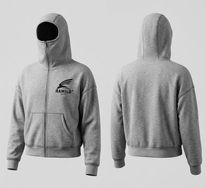 HAMILD Sweat-shirt à capuche gris pour homme, coupe classique, décontracté, avec poche avant, 100 % coton, vêtement d'hiver, service OEM - Product Image 1