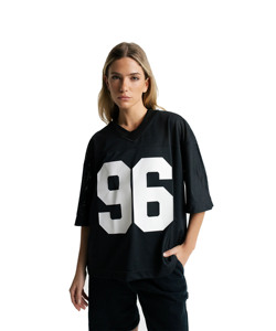 Factory Custom Retro Soccer Jersey Oversized American Football Jersey Women Plus Size Polyester Mesh Streetwear <b>Cropped</b> Jersey - Product Image 1