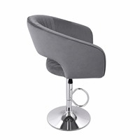 Tabouret de bar en velours DM réglable en hauteur, pivotant à 360°, base ronde chromée, dossier rembourré en forme de baril, pour restaurant, bar, cuisine, vente en gros