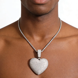 Custom Hip Hop Iced Out Moissanite <b>Lockets</b> Memory Bubble Love Photo Frame Photo Couple Heart Pendant Necklace for <b>Men</b> - Product Image 6