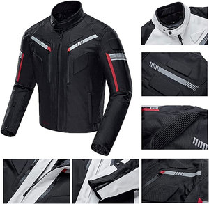 New Men's Leather Motorbike <b>Jacket</b> <b>with</b> Stand Collar and Front Logo Cordura Mesh Breathable <b>Fleece</b> <b>Lining</b> - Product Image 5