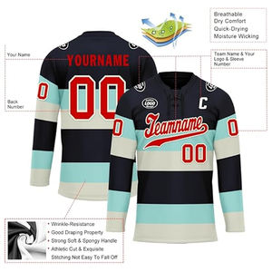 Custom Team Ice Hockey Jersey OEM Wholesale USA Supplier Personalized Uniform Embroidery Logo Sportswear 100% Polyester - Product Image 2