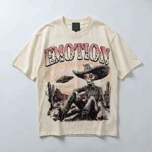 Camiseta de Hombre con Estampado Emotion Cowboy, Manga Corta, Cuello Redondo, Corte Regular Informal, 100% Algodón Peinado, Transpirable, Impresión Serigrafiada - Product Image 1