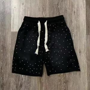 <b>Mens</b> Acid Wash Sweat Shorts Elastic Waist Lightweight Cotton Fabric Comfortable Fit Casual Summer <b>Lounge</b> Gym Solid Eco-Friendly - Product Image 1