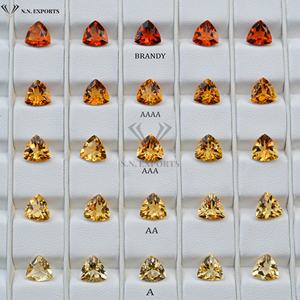 Piedra preciosa con forma de trillón de citrino Natural AAA de 6mm, piedra cortada facetada de citrino de alta claridad para la fabricación de joyas, proveedor mayorista - Product Image 1