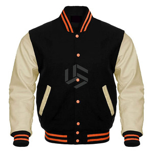 Chaqueta Varsity Personalizable de Alta Calidad para Hombre, Ecológica, Impermeable, Cortavientos, Transpirable, Estilo Gótico, Poliéster/Algodón - Product Image 1