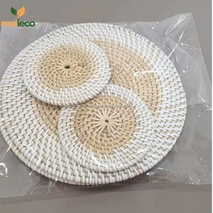 Napperon de centre de Table en rotin tissé à la main de Style classique Prix compétitif Expédition rapide Accessoires de décoration de mariage en bambou - Product Image 6