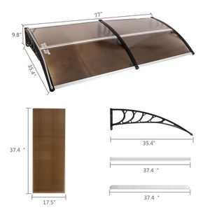 Tende da Sole Marroni per Porte e Finestre 200x96cm con Supporto Nero per Uso Domestico - Product Image 3