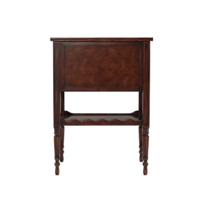 Solid Wood Nightstand with Double Drawer and Bottom Shelf, Wooden Bedside Table Storage Cabinet for Bedroom Furniture Hotel Use - Product Image 3
