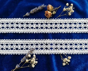 Premium White Polyester <b>Lace</b> Trim – Delicate Floral Motif Decorative Border for Apparel and Home Textiles - Product Image 6
