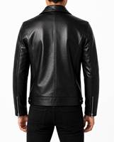 Zacht aanvoelende leren jas heren premium casual buitenkleding comfortabele constructie elegante leren jas fabrikant