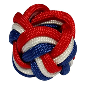 Attaches-cordons en tissu élastique polyester faits à la main, rouge, blanc, bleu, motif tête de Turc, pour scouts - Product Image 5