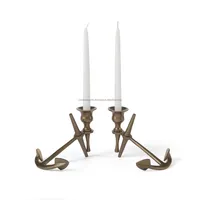 Support de bougie en métal minimaliste, fait main, style scandinave, accent décoratif pour la décoration intérieure moderne