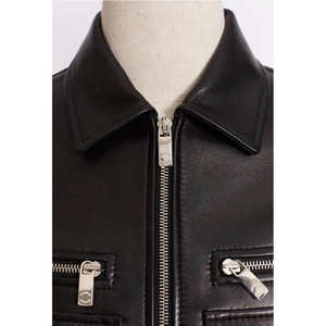 Veste en cuir professionnelle longue pour femme, modèle OEM 2026, respirante, imperméable, écologique, coupe-vent, teinte unie, en lin ODM - Product Image 2