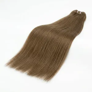 Perruque complète en dentelle 100 % cheveux humains Remy, lisse, avec mèches, longue, brune, texture ondulée naturelle, personnalisable - Product Image 5