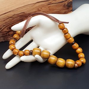 <b>Wooden</b> Beaded Prayer Necklace Islamic Religious Jewelry Unisex Natural Stone <b>Ball</b> Shape Beads for Worship and Meditation - Product Image 5