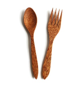 Juego de utensilios de cocina de madera para ensalada, cuchara y tenedor, ecológicos, manuales - Product Image 1