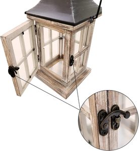 Vintage Wooden Decorative <b>Lantern</b> <b>Candle</b> Holder Rustic Farmhouse Wedding Centerpiece <b>Lantern</b> for Table Mantle Wall Hanging - Product Image 6
