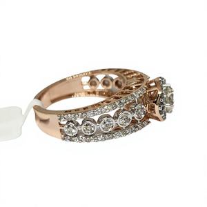 Bague de fiançailles en or rose 14 carats de qualité supérieure avec diamant solitaire naturel certifié IGI I-J VS plaqué rhodium - Product Image 1