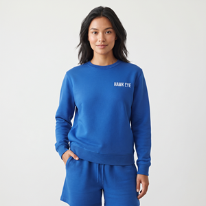 Women's Oversized Cotton <b>Fleece</b> Sweatshirt solid <b>royal</b> <b>blue</b> color Crew Neck Long Sleeve Custom Design Casual Wholesale Clothing - Product Image 5
