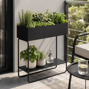 Vietnam OEM/ODM Rectangular Plant Stand with Lower Shelf Modern Metal <b>Planter</b> <b>Box</b> for Indoor & Outdoor Use ODGGAB014 - Product Image 4