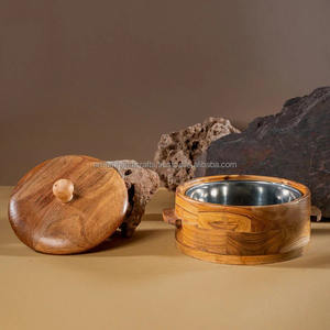 Cazuela Chapati de madera de Acacia Natural 100%, último contenedor de artesanías de lujo, artículos de cocina, precio económico para almacenamiento de alimentos - Product Image 5