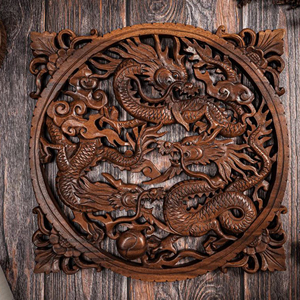Sculpture de dragon décorative en bois artisanal de qualité supérieure pour salon, objet cadeau en bois personnalisé - Product Image 1