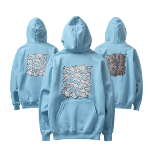 แฟชั่นฤดูหนาวสำหรับผู้ชาย เสื้อฮู้ดดี้โอเวอร์ไซส์ผ้าฝ้าย 100% พร้อมลายเส้นศิลป์สุดโดดเด่น - Product Image 2