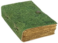 Cuaderno de bocetos A5 verde vintage, cuaderno de tapa blanda de cuero en relieve, diario, borde de cubierta, papel reciclado de algodón sin forro, flor de jardín