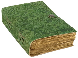 สมุดสเก็ตช์ A5สีเขียววินเทจปกสมุดโน๊ตปกหนังนูนแบบผ้านิ่มพิมพ์ลายดอกไม้กระดาษรีไซเคิล - Product Image 2