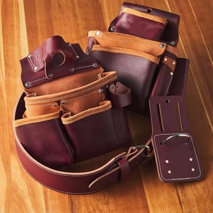 OEM Service Wholesale Cowhide <b>Leather</b> Tooled Bag Lightweight Solid Color Cowhide <b>Leather</b> <b>Tool</b> Bag For Sale - Product Image 3